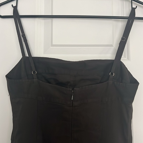 Theory flowy, summertime, strappy, linen blend brown dress - Picture 5 of 7